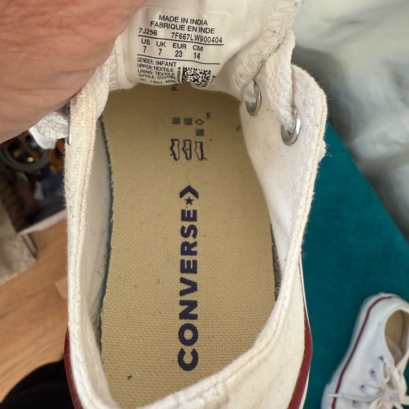 Converse All Star Check Taylors Infant Sz 7 Low Top Sneakers VGC - Picture 4 of 5